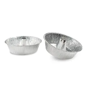 Formă de aluminiu pentru chec, cu con, 25x8 cm, 2 bucăți – poza 2