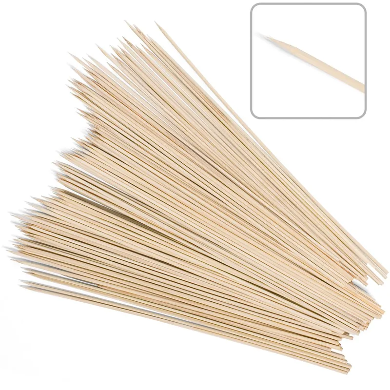 Bete pentru frigaruie, 25 cm, 100 bucati, lemn natural
