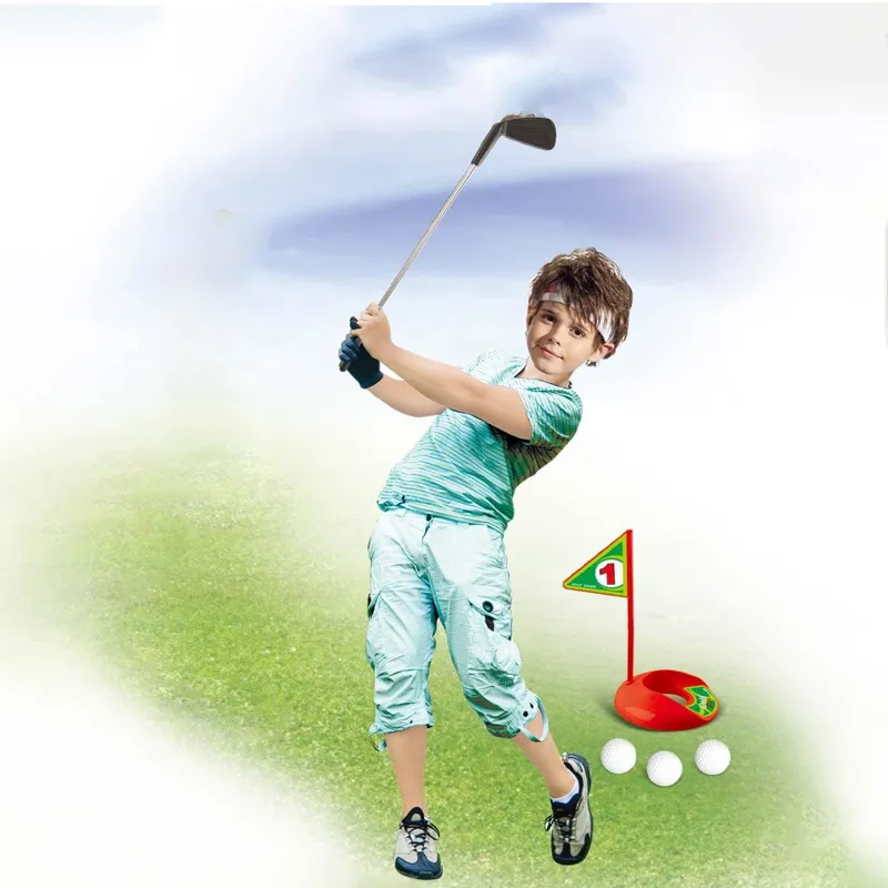 Set Golf pentru Copii cu Crosa, 3 Bile si Gaura cu Fanion, Rosu – poza 3