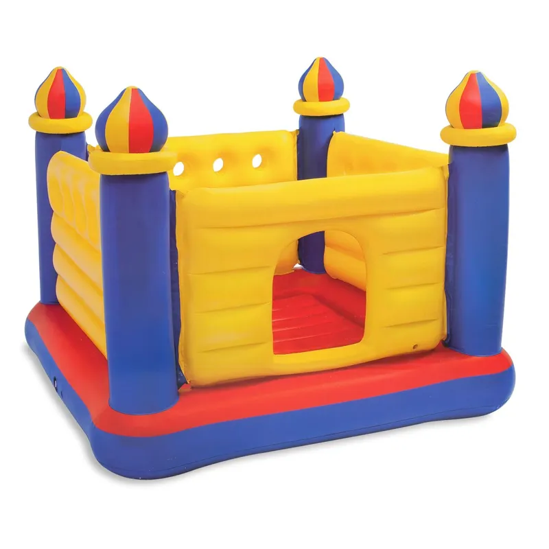 Trambulina gonflabila tip castel, 1,75 x 1,75 x 1,35 m, galben/albastru/rosu