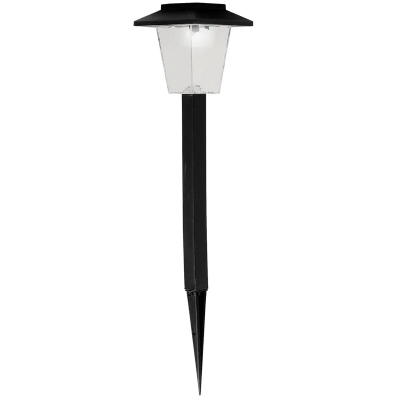 Lampă solară pătrată pentru grădină, Neagră, 30 cm