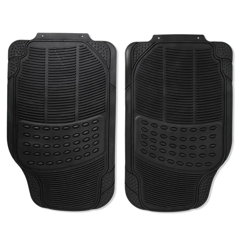Set Covorase Auto din Cauciuc cu Mocheta, Negru, 4 Piese