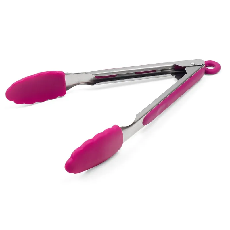 Cleste metalice cu vârfuri din silicon fucsia 27cm