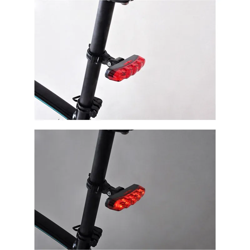 Lumină de siguranță pentru bicicletă, 5 LED-uri roșii, 3 funcții
