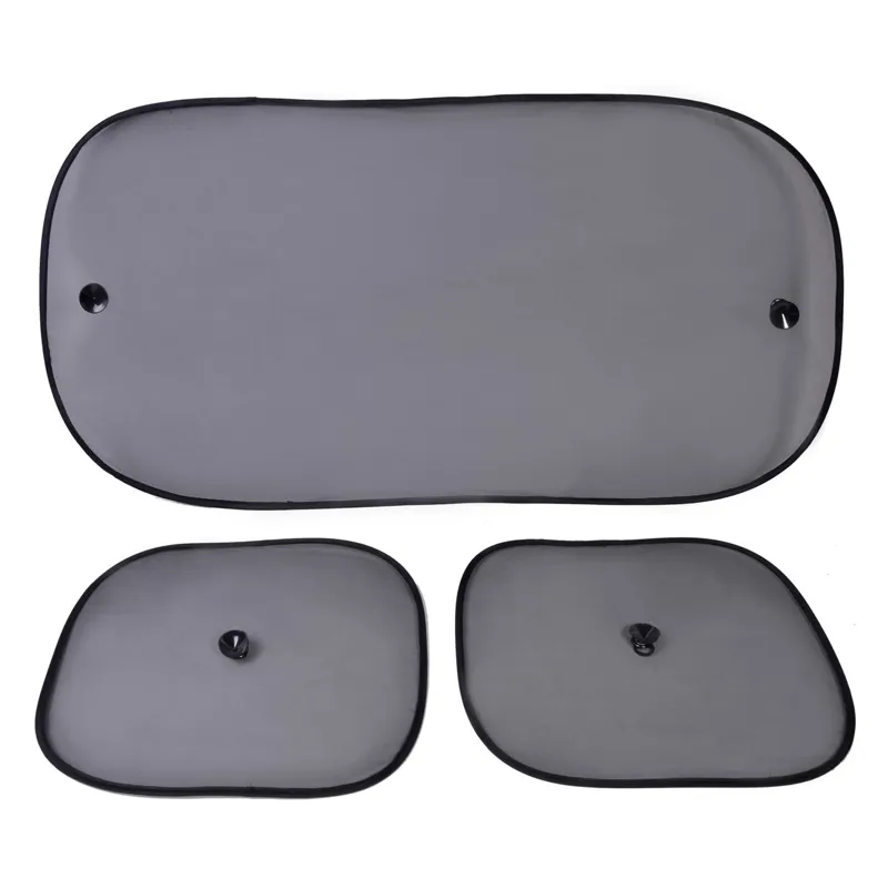 Parasolar auto pentru geamuri, Set 3 buc, Negru, Plasă