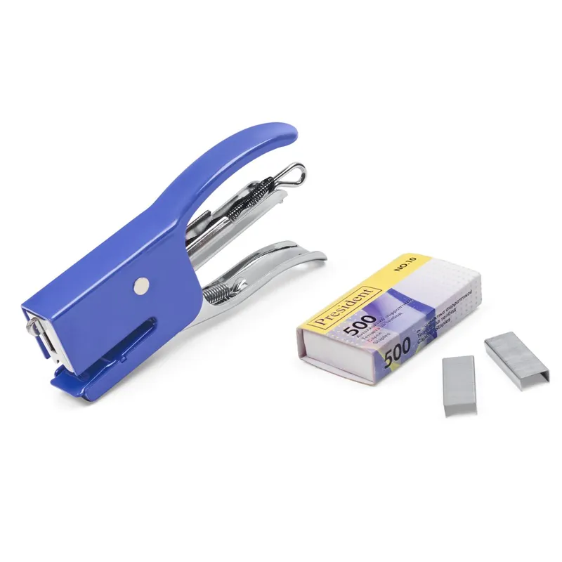 Capsator mini cu rezerve, Albastru, 500 capse Nr. 10