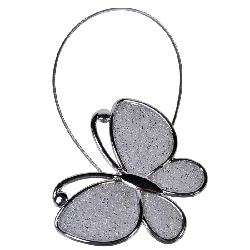 Magnet Decorativ Fluture Argintiu pentru Perde