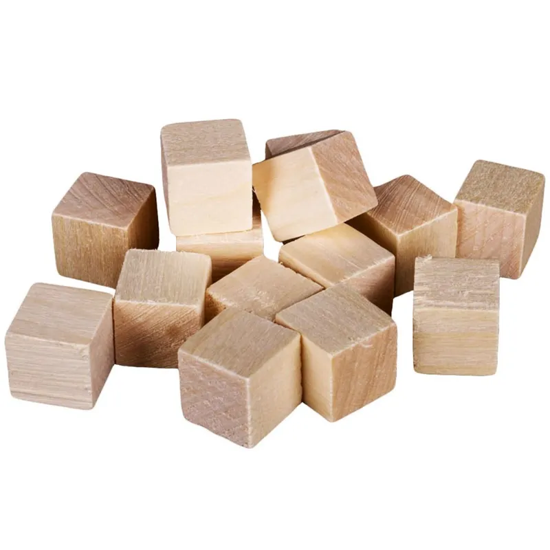 Cuburi din Lemn Natural pentru Creatii, 1.5 cm, Set 49 Bucati