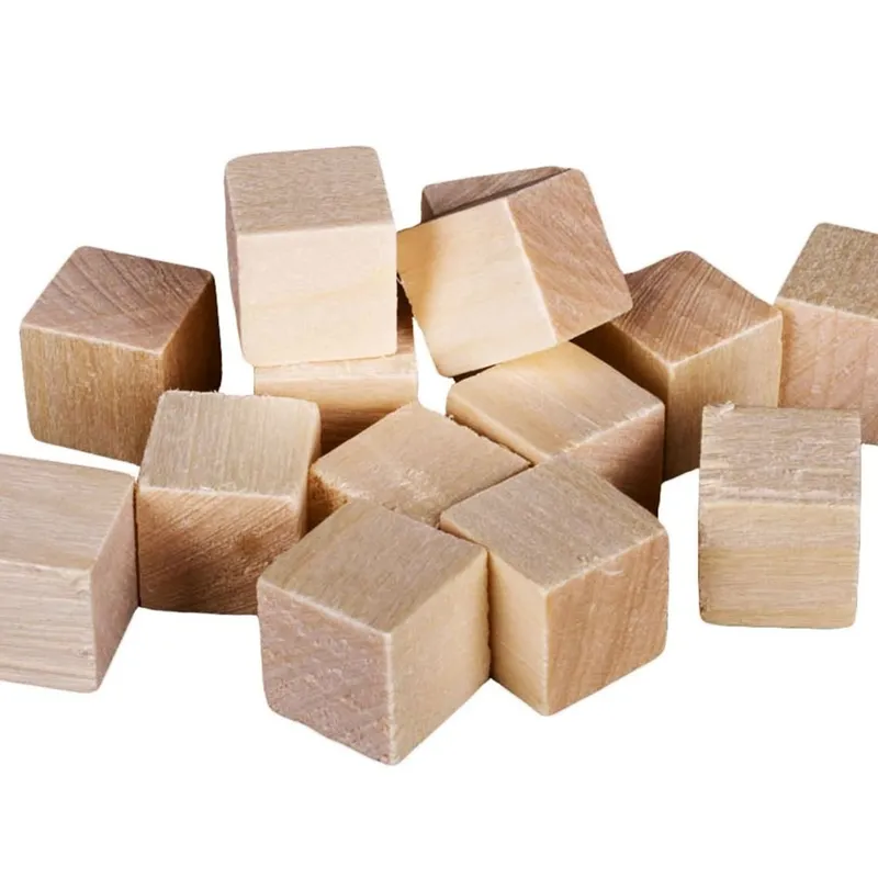 Cuburi din Lemn Natural pentru Creatii, 1.5 cm, Set 49 Bucati – poza 3