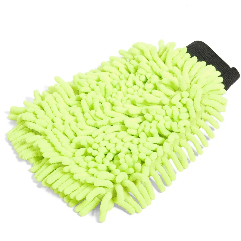 Mănușă de curățat auto din microfibră cu plasă verde lime