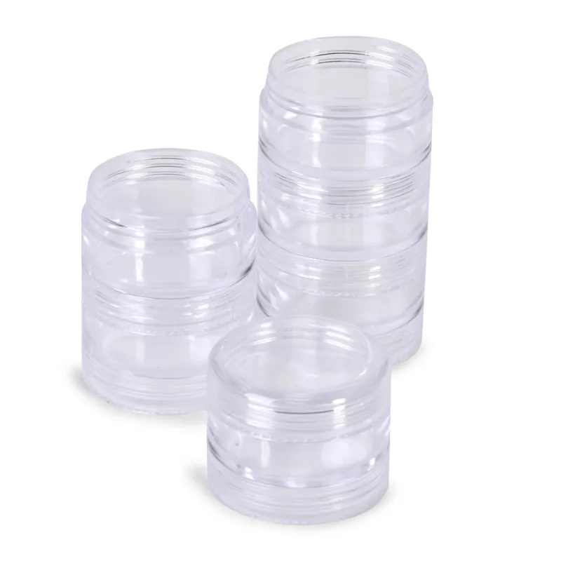 Set 6 cutii organizatoare din plastic transparent, 3.9 x 2 cm