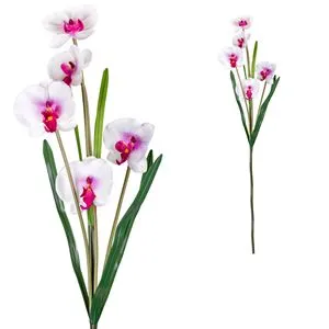 Floare artificiala Orhidee alba, 100 cm