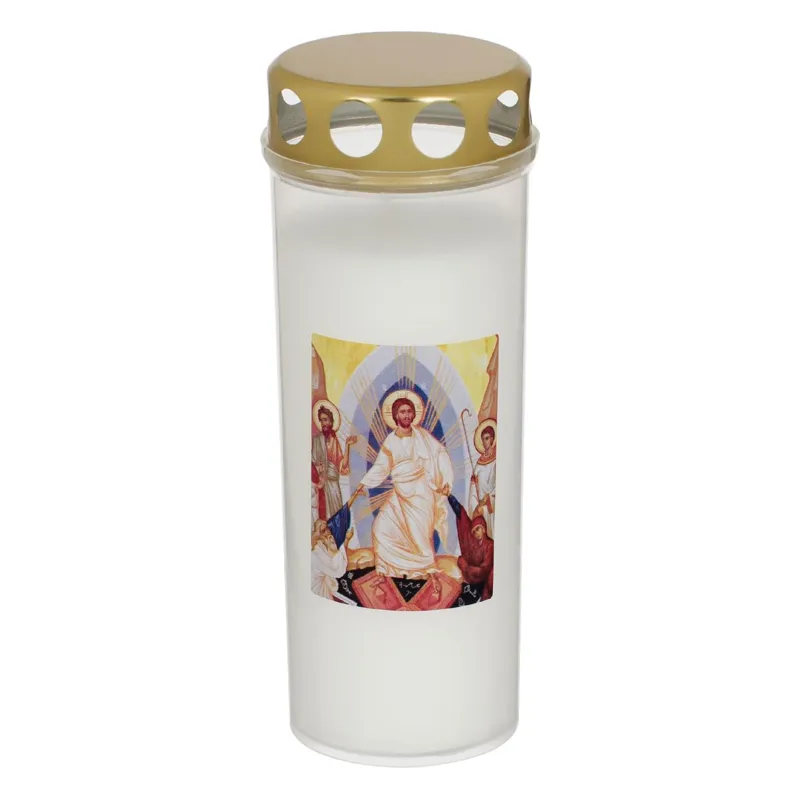 Lumanare decorativa religioasă cu capac și model clasic