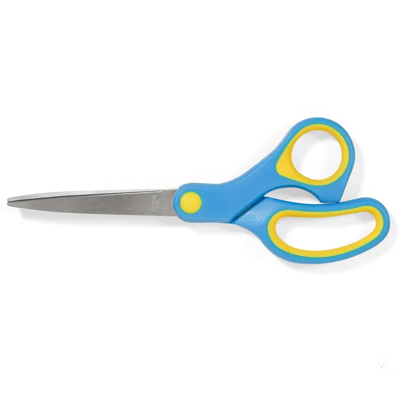 Foarfeca de birou cu varf ascutit, 17.5 cm, Albastru-Galben