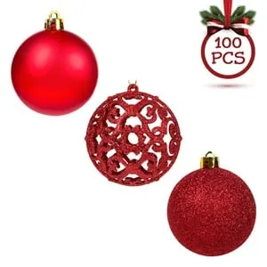 Set Globuri de Crăciun Glitter Stralucitoare - Diverse Dimensiuni – poza 3