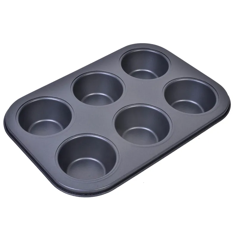 Tava Copt Neaderentă Metalică pentru Muffins și Cupcakes 6 Locuri