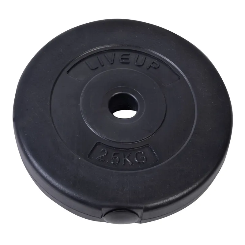 Disc pentru haltere, 2,5 kg, Plastic, Negru, Diametru 21 cm