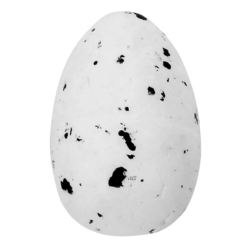 Ouă decorative de Paște, Albe cu stropi negri, 3 cm, 36 bucăți