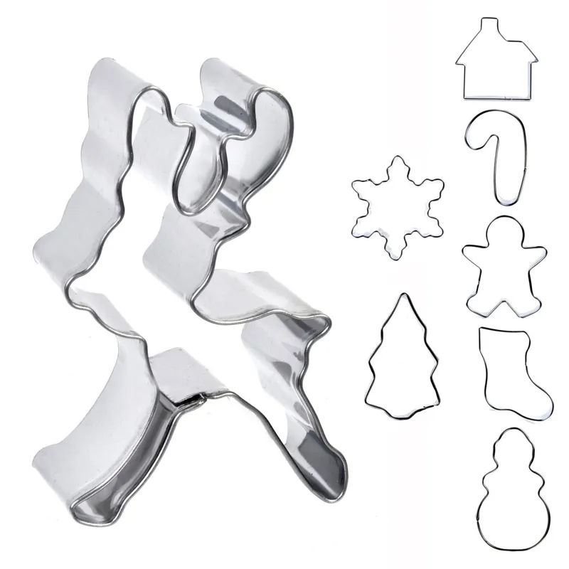 Set Forme Metalice pentru Biscuiți de Crăciun, 8 Modele Diverse