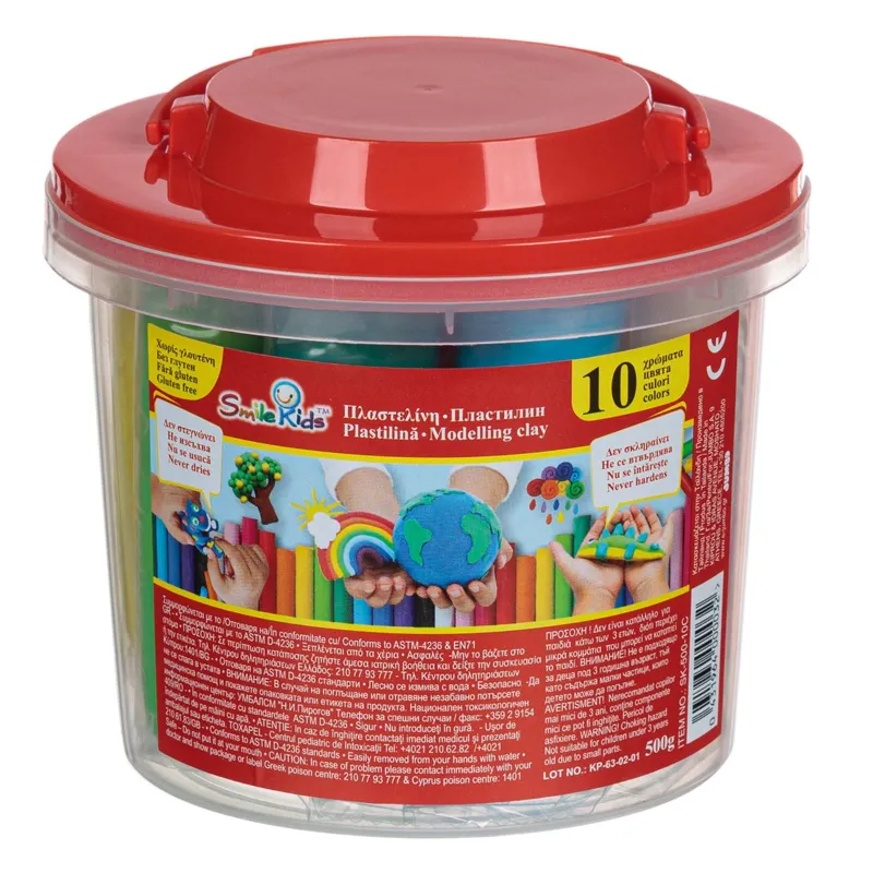Set de plastilină în galeata cu 10 culori pentru activități creative