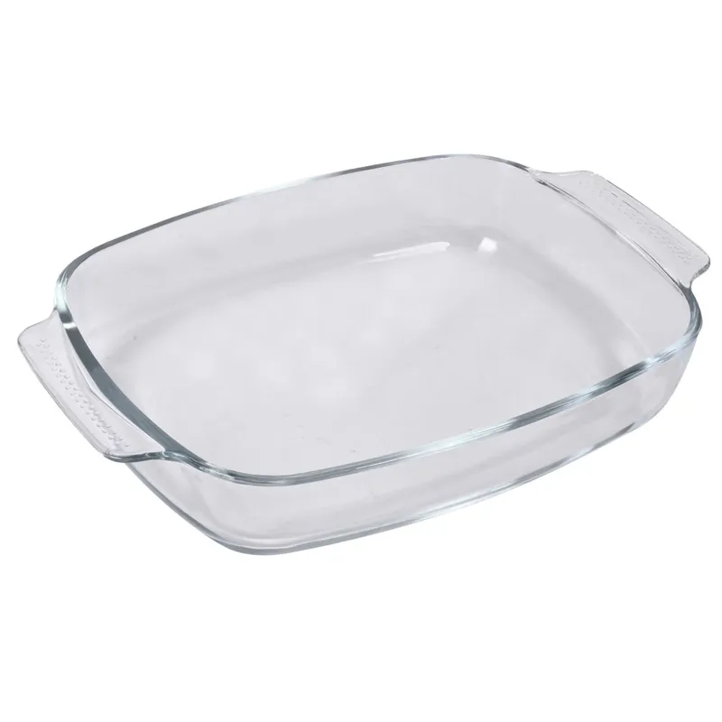 Tavă din sticlă termorezistentă, 34x22x6 cm, 2.9 L, Transparentă