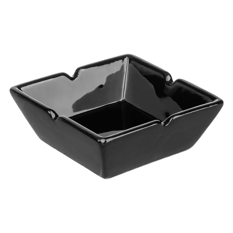 Scrumiera geometrică din lemn negru - Organizator de birou