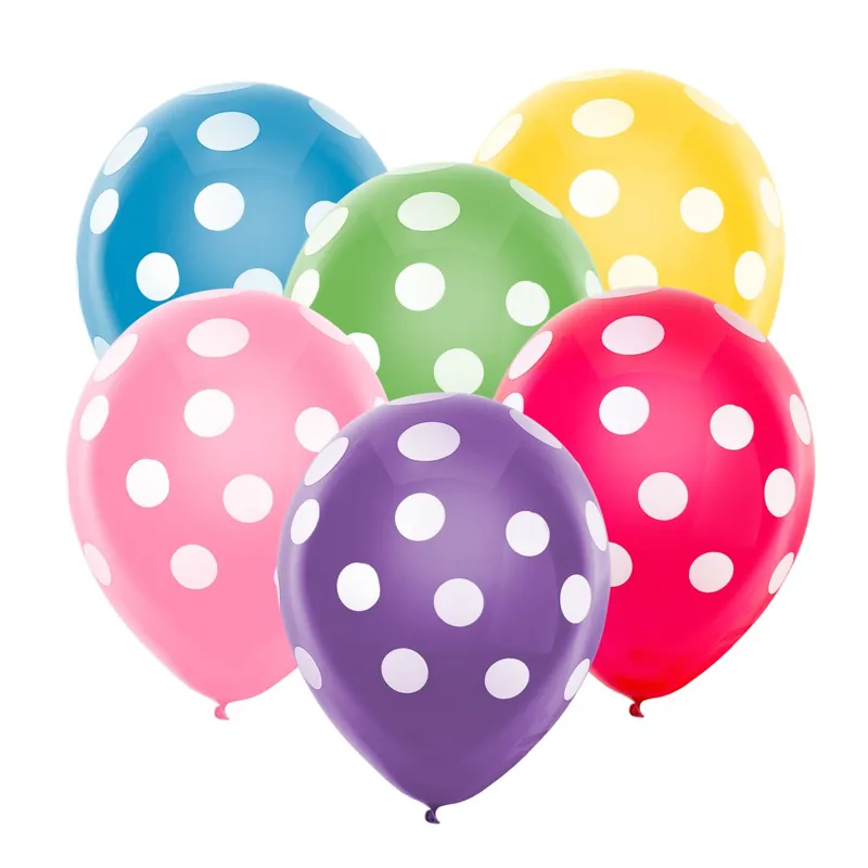 Baloane de petrecere mari cu buline, set multicolor