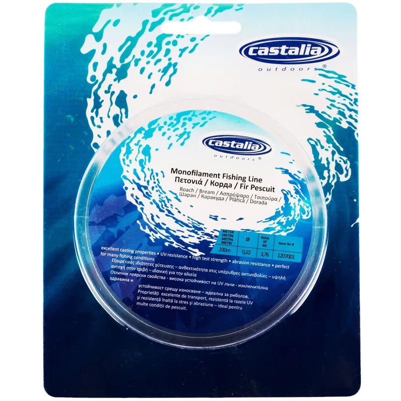 Fir de pescuit monofilament, 0.2 mm, 200 m, rezistent UV