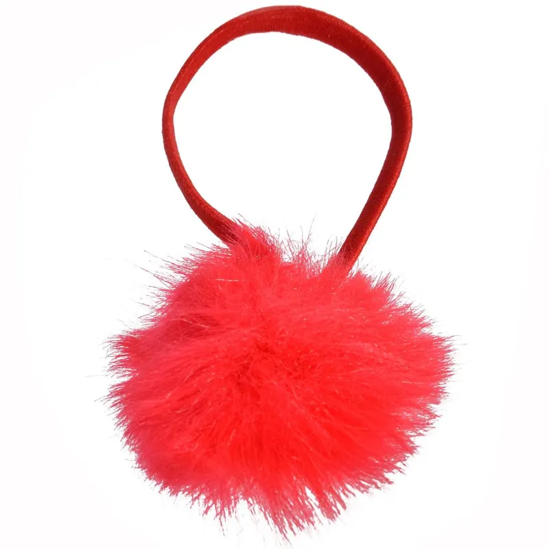 Elastic păr blană roșie pentru coafuri festive și sărbători