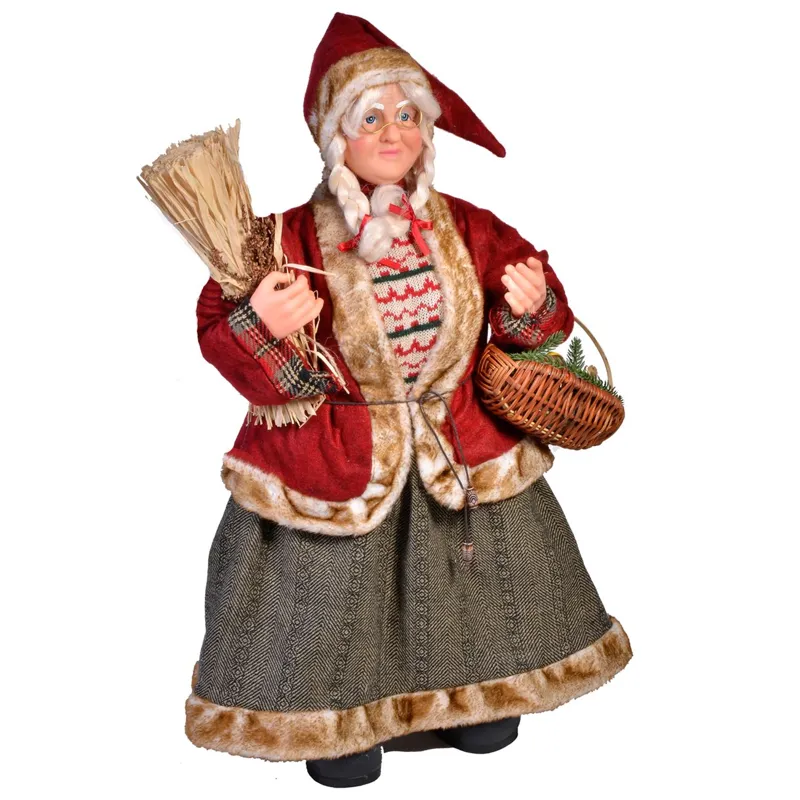 Figurina Decorativă Sotia lui Mos Craciun – Decorațiuni de Crăciun