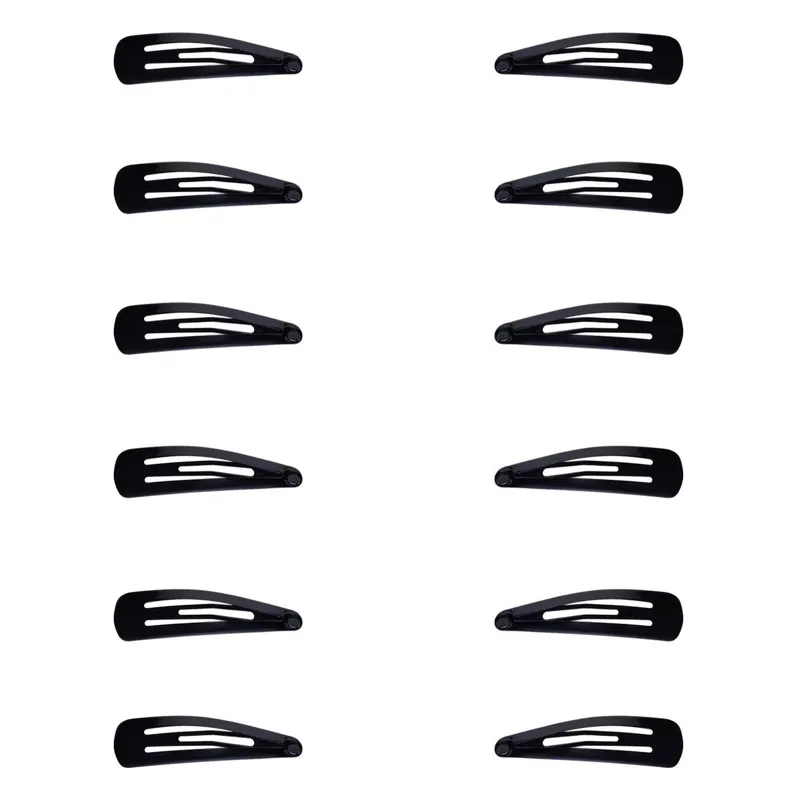 Clame de păr negre 4.5cm set de 12 bucăți
