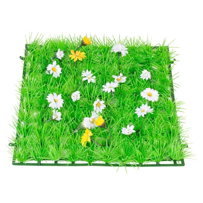 Panouri Gazon Artificiale cu Flori în Plastic 25x25cm