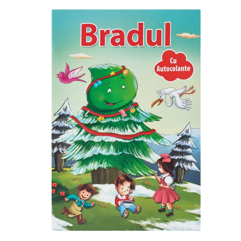 Carte de Craciun Bradul cu autocolante pentru copii - Set complet