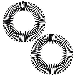 Set de 2 pieptene rotunde pentru păr, negre, diametru 11 cm