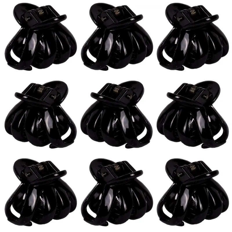 Clame de păr negre, 2,3 cm, set de 9 bucăți