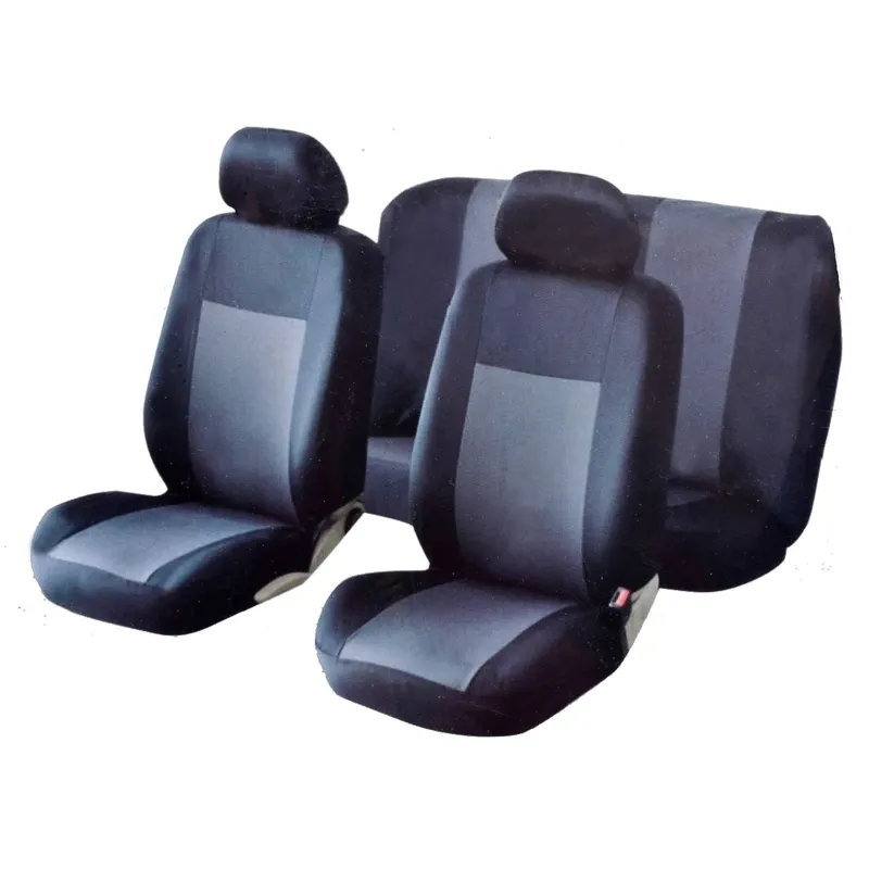 Set Huse Auto 6 buc Poliester Negru-Gri pentru scaune auto