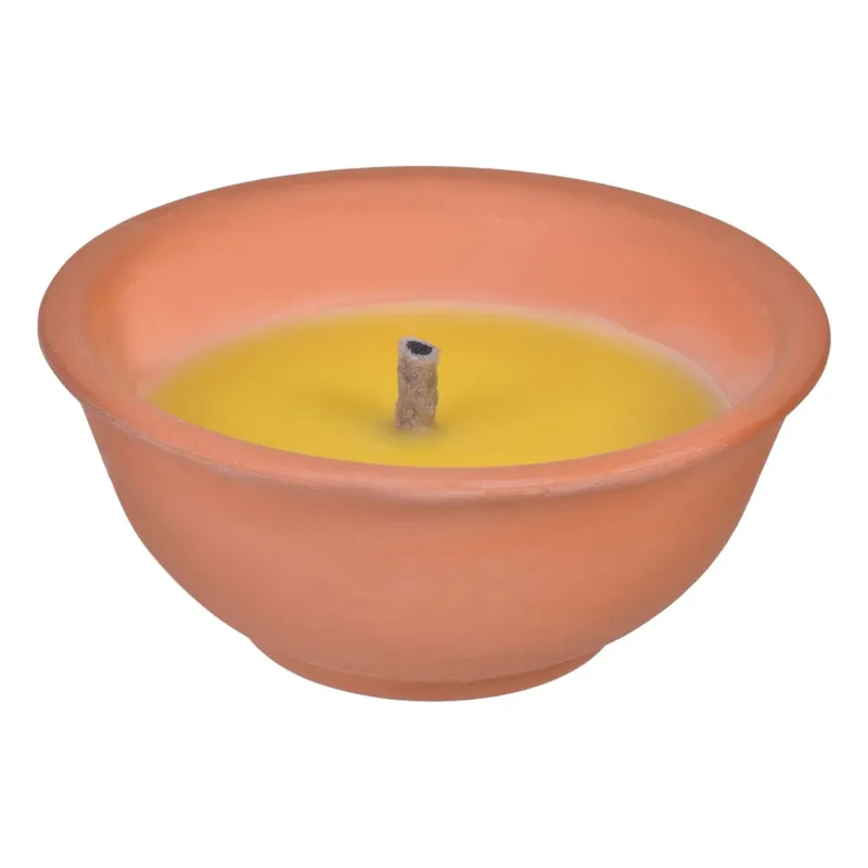 Lumânare parfumată cu citronella în vas ceramică terracotta 235g – poza 2
