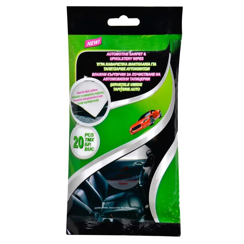 Servetele umede pentru tapiterie auto, 20 buc, 15x20 cm
