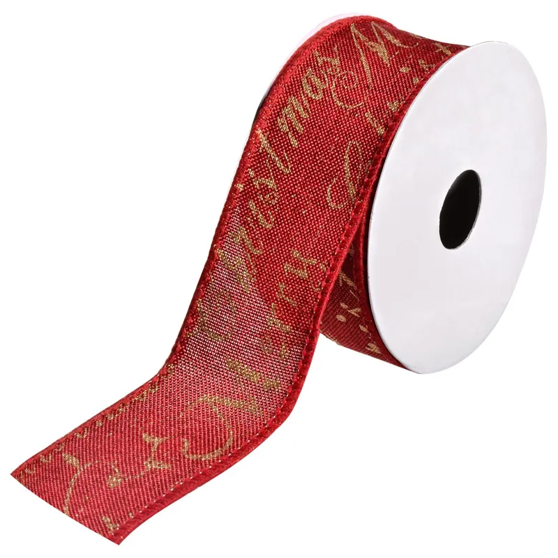 Panglică Decorativă Roșie pentru Decorațiuni de Crăciun