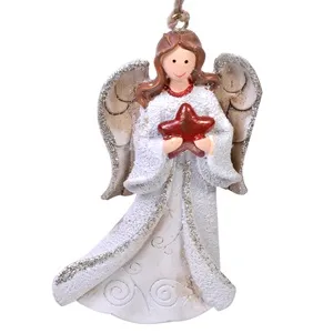Ornament Ceramic Inger cu Stea pentru Decorațiuni de Crăciun
