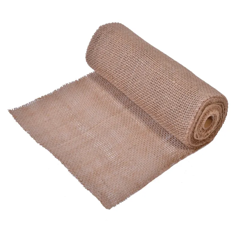 Tesatură Decorativă Crăciun Iută Bej 5m x 24cm - Material pentru Decorațiuni