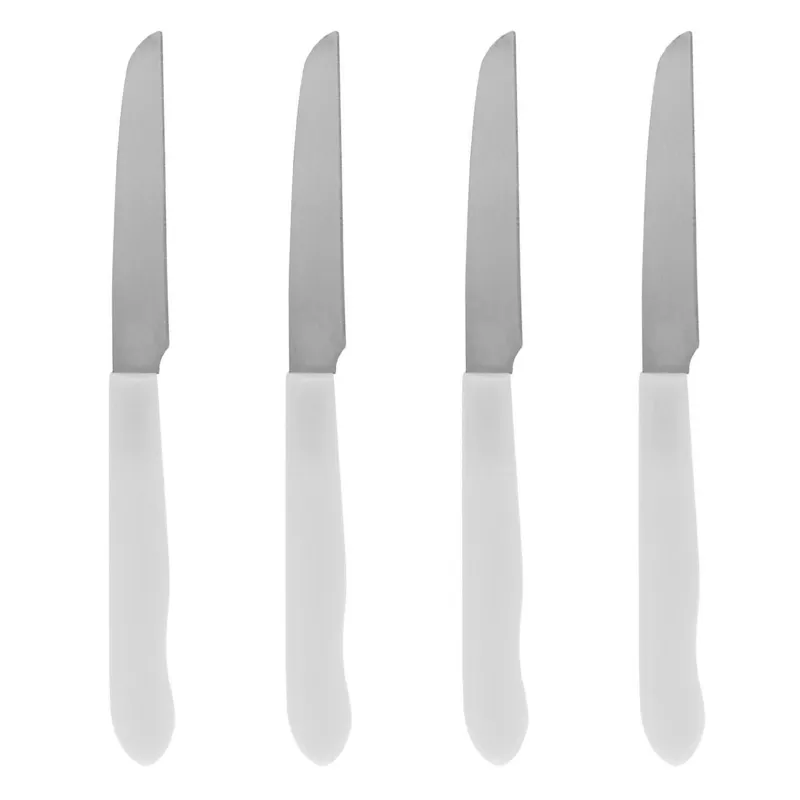Set 4 cutite de masa otel inoxidabil cu maner alb
