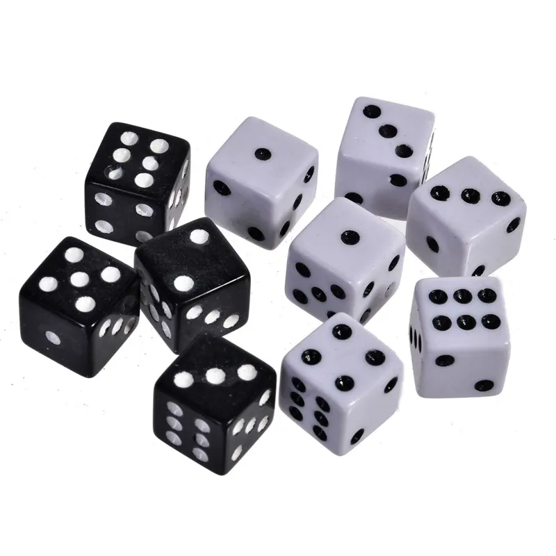 Set Zaruri Joc Casino 5 Seturi Alb/Negru Plastic