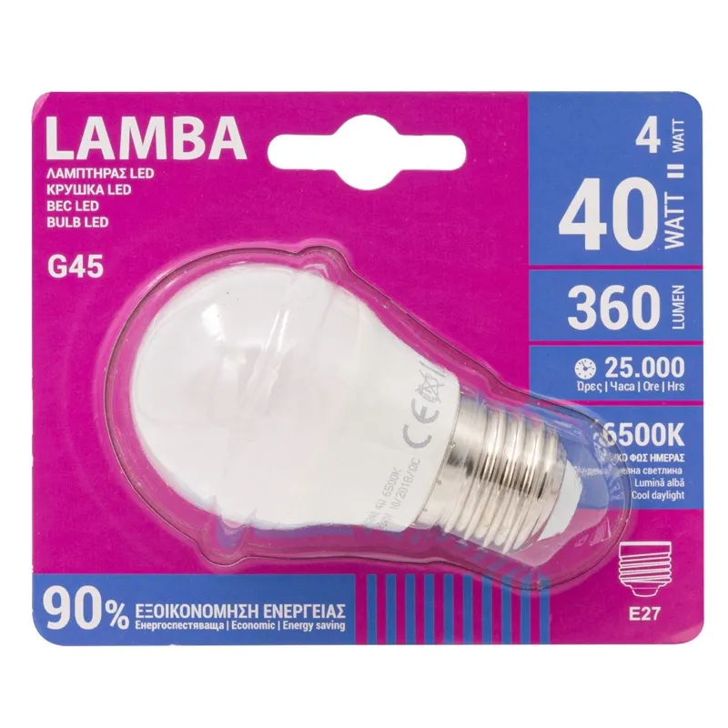 Bec LED E27 4W Lumina Alba 6500K 360 Lumeni