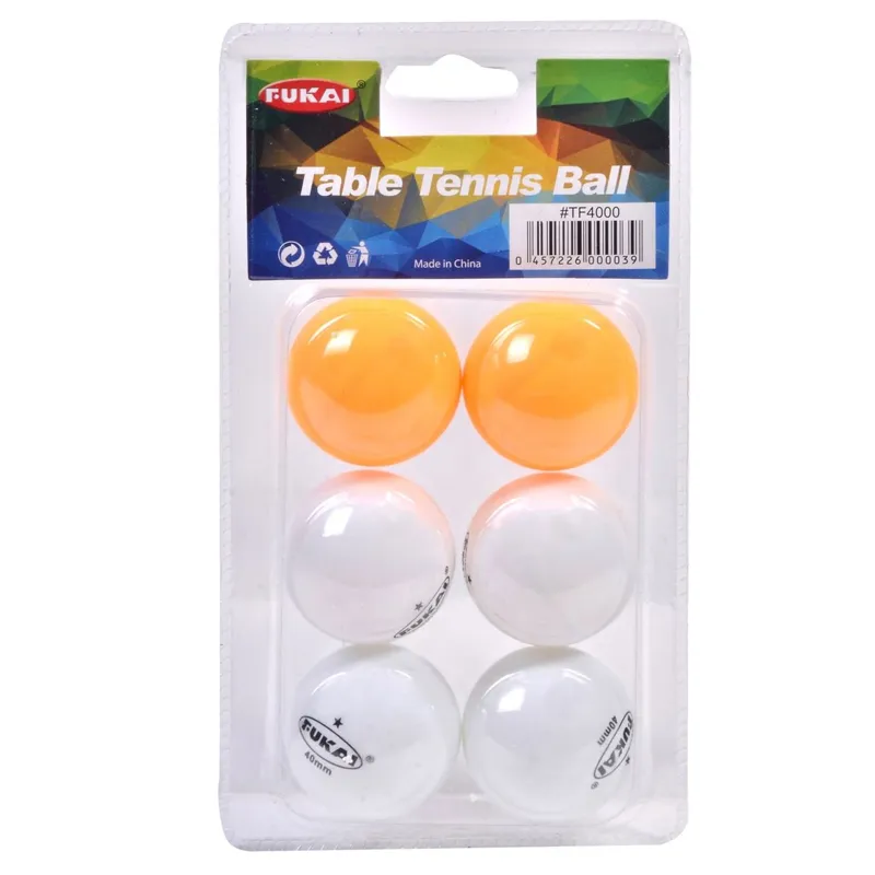 Set de mingi de ping pong 6 buc 40mm alb și portocaliu