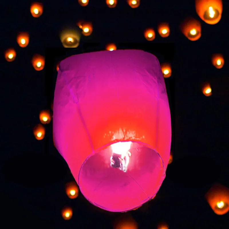 Lampion Fucsia Translucid - Efect de Lanternă Zburătoare
