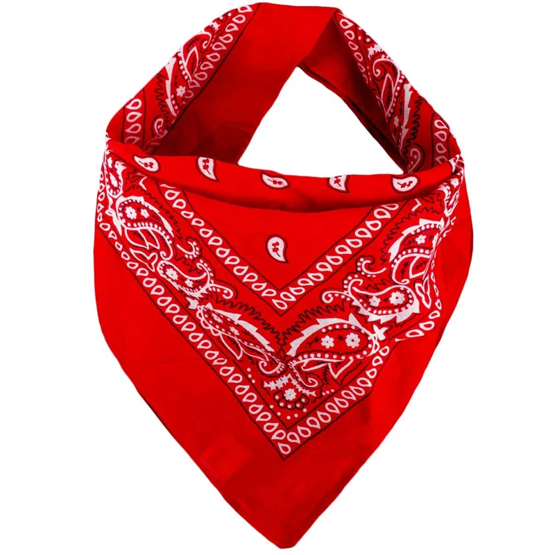 Bandana Esarfa din Bumbac Rosie cu Model Paisley 54x54cm
