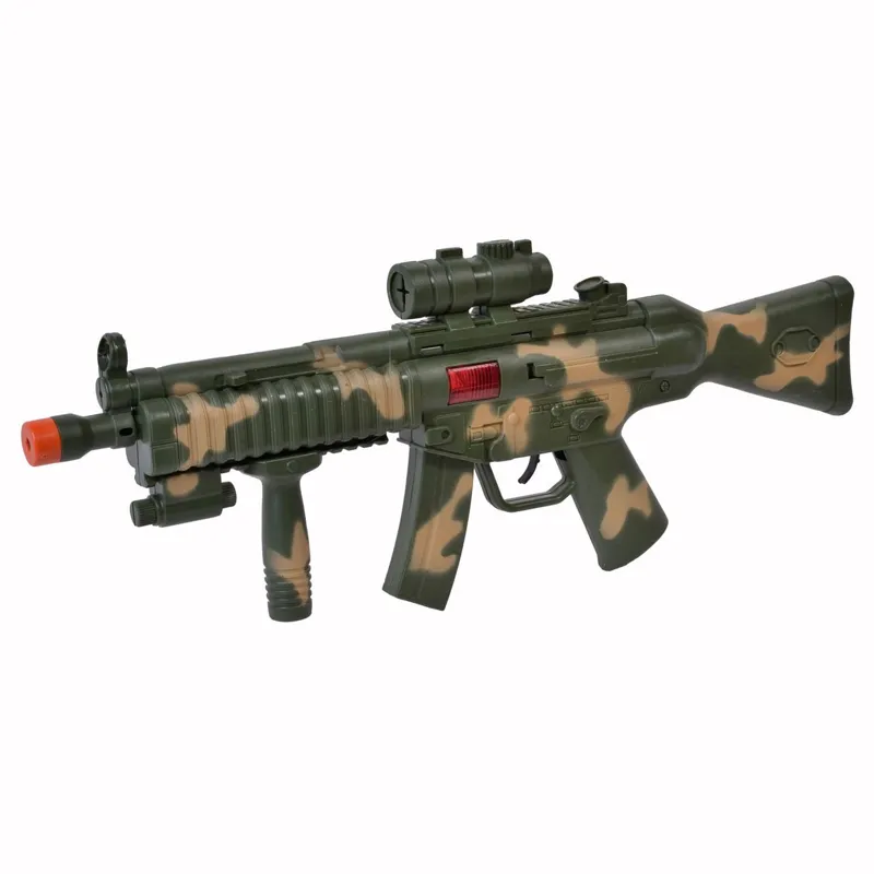 Mitralieră de jucărie 55cm camuflaj cu funcționare pe baterii