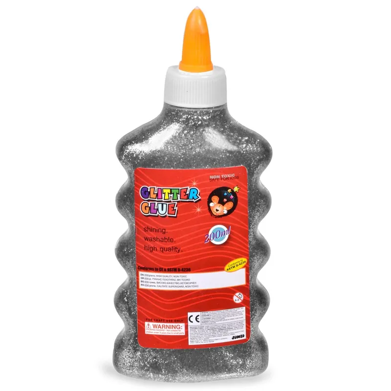 Adeziv lichid cu glitter argintiu 200 ml pentru proiecte creative
