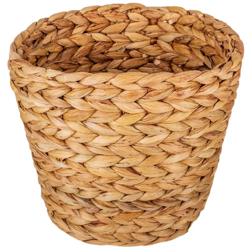 Cos de depozitare din iacint de apa, Ø21x18cm, natural